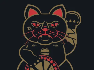 Tough Luck 13 black cat kitten luck mirror superstitious tough traditional