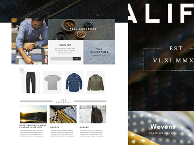 Freenote UI style clothing fashion grid interface ui ux web web design