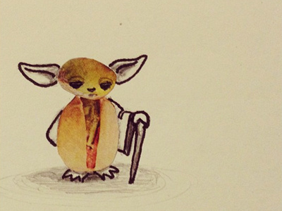 Junk Mail Treasures: Pistachi-yoda! cutout drawing illustration ink junkmail nut pistachio sketch starwars treasures yoda
