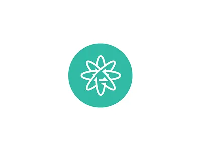 A logo mark - Exploration atom blue flat logo mark molecule negative space simple xalion