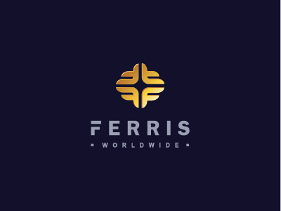 Ferris Worldwide bold unique studio lettering company business letter monogram f logo brand book branding ferris worldwide ff ffff symbol mark icon strong trust mining logotype