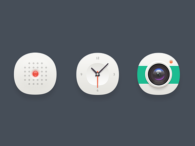 Mellow icon camera clock icon sound recording