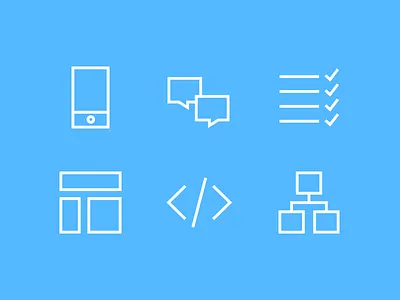 Process icons icons line icons outlines process services simple