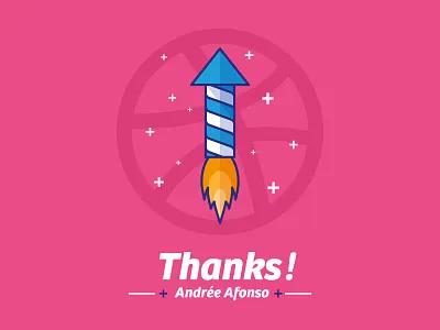 THANKS! dribbble highfive illustration rocket thanks vector