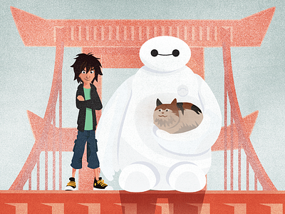 Big Hero 6 Detail animation baymax big hero 6 disney illustration pop culture poster screen print