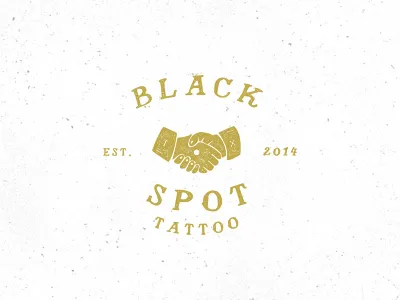 Black Spot Tattoo black spot gold hands logo pirate tattoo texas vintage white