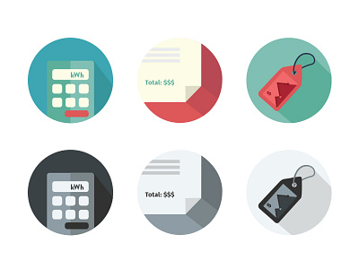 S4E Icons bill calculator energy flat icons long shadow