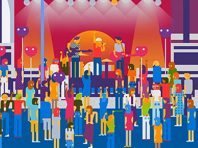 Music Festival Scene 2 festival illustration las vegas life is beautiful music vector