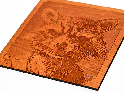 Raccoon? What's a Raccoon? engraved face guardians illustration portrait print raccoon rocket