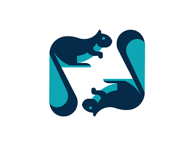 Beaver Feaver beavers flat illustration scandinavian simple