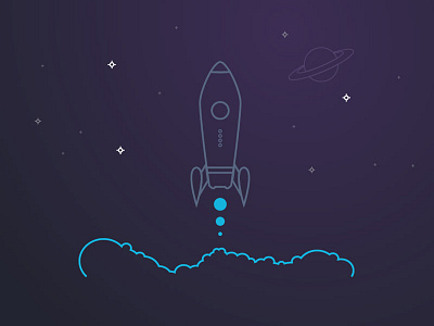 Rocket Ship 2 design drawing flat icon illustration line lines rocket