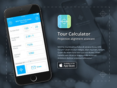 Projector Calculator app calculator launch projector promo staging tool