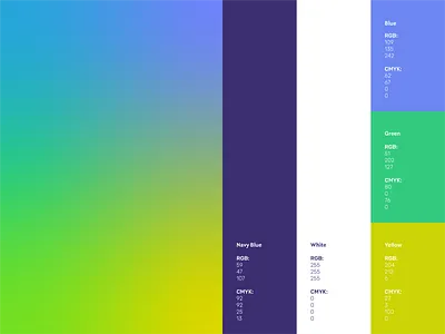 Color Palette for COGDesign blue brand brand guidelines branding branding and identity bright color palette color scheme colorful colors design dribbble graphic design green identity modern visual identity visuals yellow