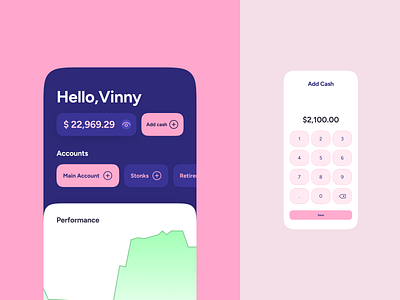 Vista App, a fun investment platform app branding dailyui finance fintech product ui ux