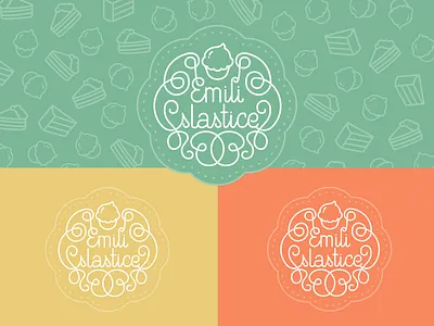 Emili Slastice cake cakery colors cupkake icons lines logo sweets swirl