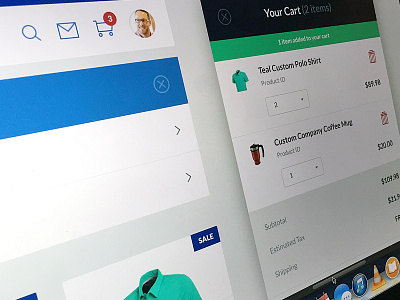 Ecomm GUI Template application cart design gui interface shopping ui ux web