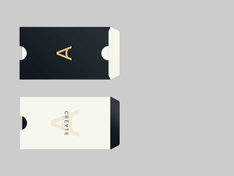 Create Studio (Business Card) a black brand business card create envelope identity minimal namecard studio vietnam