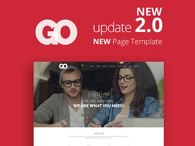 GO Update 2.0 New Page agency bootstrap business corporate creative master multipurpose parallax portfolio sass webdesign website