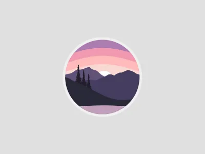 Mountain Sunrise icon lake mountain scene sunrise tree