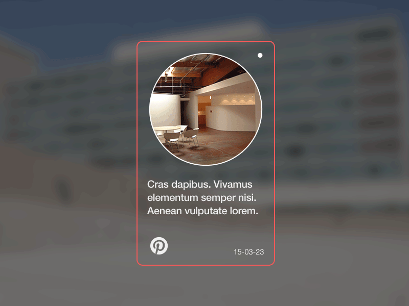 Content Card animation circle content card gif hover mouse over slide