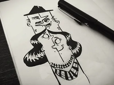 Twins character characters collision design ink inktober twin twins