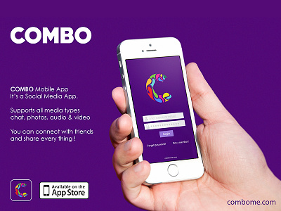 Combo First Impression Mockup app icon media mobile social