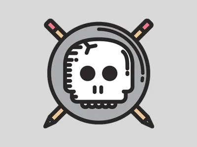 Skull avatar design pencil skull