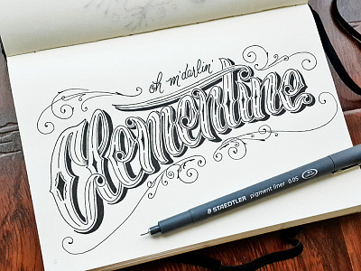 M'Darlin' Clementine hand lettering illustration lettering victorian