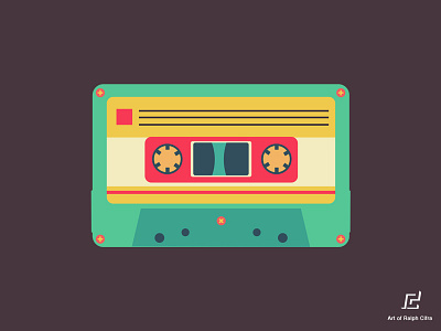 Casette vector illustration art casette flat icon illustration music retro tape vector