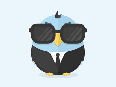 Lululo - Bird Character bird character design eyes glasses graphic illustration logo suit sunglasses