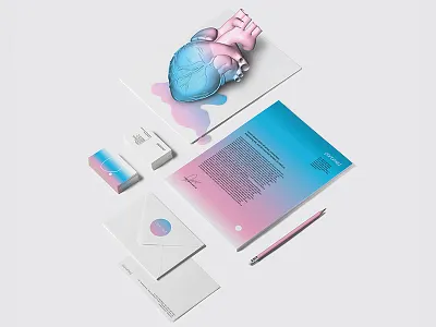 PANAMED Stationery branding gradient heart stationery