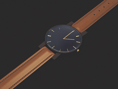 Clock test 3d c4d cinema 4d clock leather marcus melin watch wrist