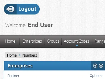 System Design interface menus website