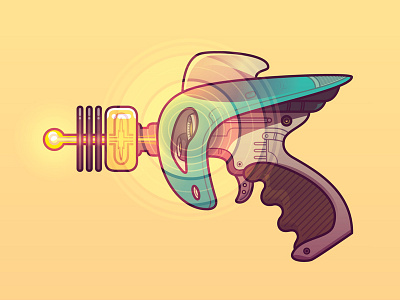 Raygun design drawing illustration illustrator line raygun space vector web design