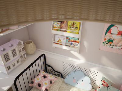 Children’s room 3d fajno fajnodesign illustration interior invite pattern print render wallpaper