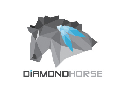 Dimondhorse blue diamond geometric horse