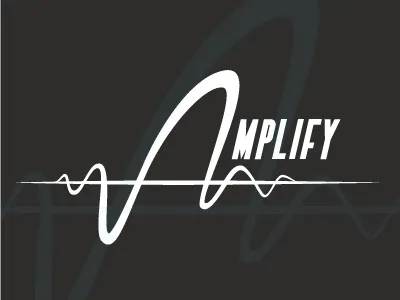 Amplify Logo Final Inverse amplify conference design event information it logo tech technology