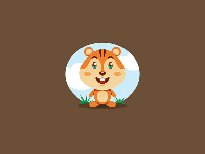 Chipmunk animal chipmunk cute happy illustration shapes vector