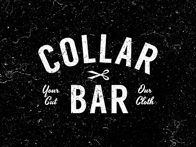 Collar Bar logo ideation.1 fashion handcrafted lettering logo menswear scissors texture type vintage