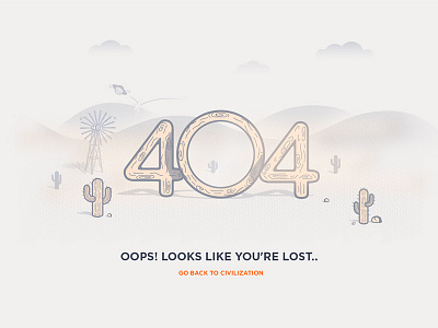 404 Get lost in the wilderness 404 desert illustration missing vector wilderness