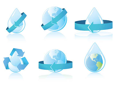 Water Conservation Icons For iPad/iPhone app app graphic green iconographic icons ipage iphone recycling svg vector water