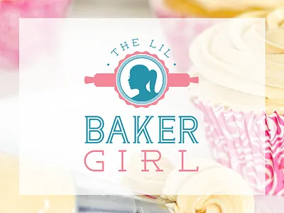 The Lil Baker Girl baker brand cakes cookies custom girl logo silhouette