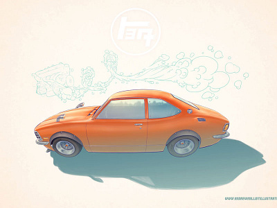 TE27 car corolla digital drawing illustration jdm old photoshop school te27 toyota