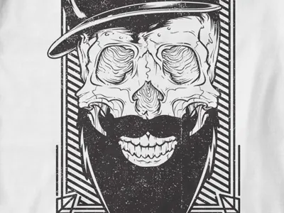 T Shirt Design 1476 beard hipster illsutration skull swag t shirt print