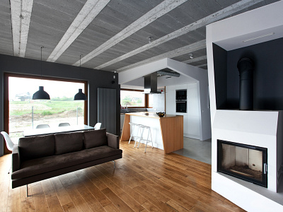 Beam&Block House mode:lina apartment concrete design home interior mode:lina modelina open space wood