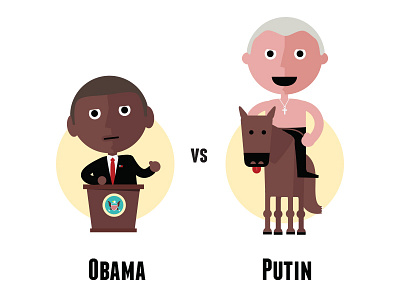 Obama Vs Putin barack fight illustration obama president putin vladimir vs