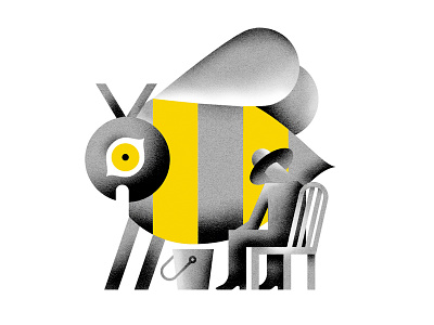Moooozzzzzz bee buzz cow editorial editorial illustration farmer illustration moo publication
