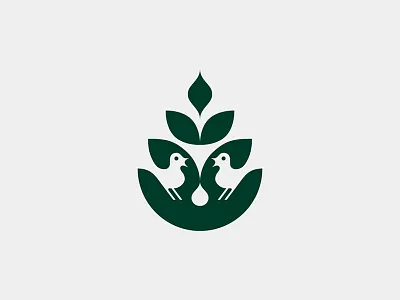 Organic Tea bird brand branding eco ecology green icon identity logo nature tree