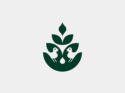 Organic Tea bird brand branding eco ecology green icon identity logo nature tree