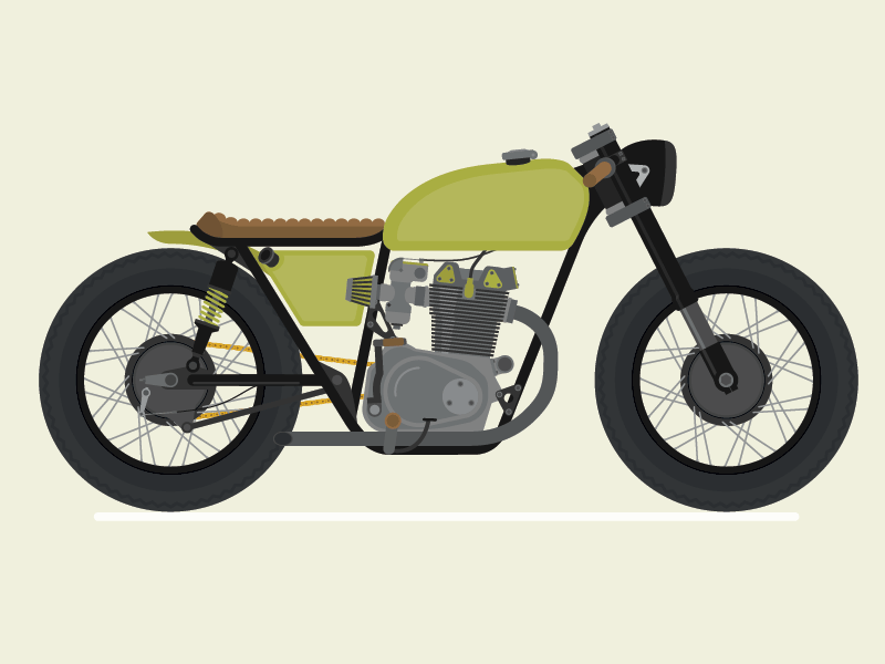 Cafe Racer Styles bike cafe racer flat honda cb illustrated minimalm motorbike no shade old skool styles